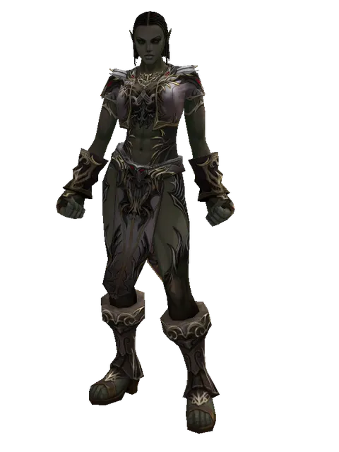 Apella Set - Robe on a female Orc fighter, front view