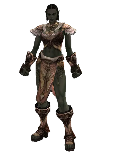 Major Arcana Robe Set on a female Orc fighter, front view