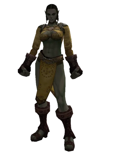 Mithril Set - Robe on a female Orc fighter, front view