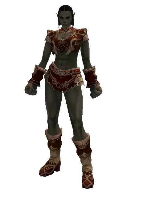 Robe of Nightmare Set on a female Orc fighter, front view