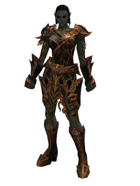 Vesper Set - Robe on a female Orc fighter, front view