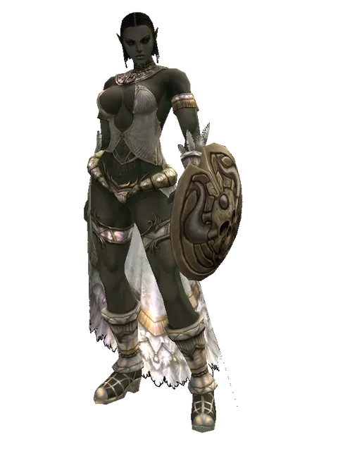 Bone Shield on a female Orc fighter, front view