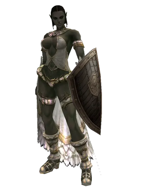 Chain Shield on a female Orc fighter, front view