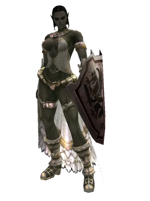 Eldarake on a female Orc fighter, front view