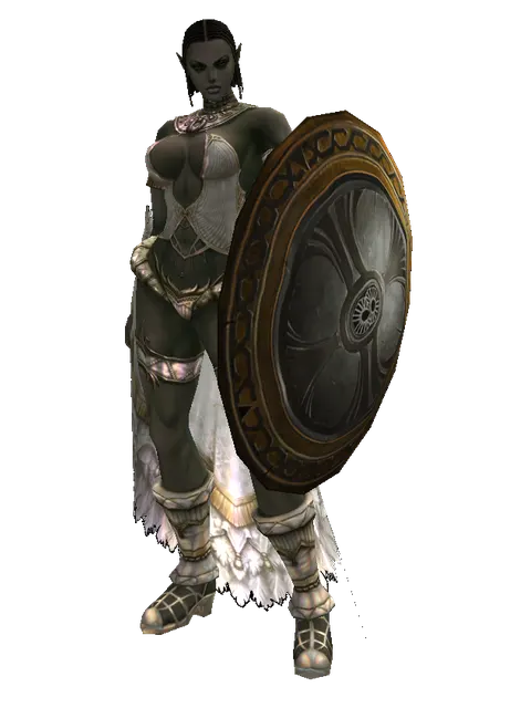 Mia Shield on a female Orc fighter, front view