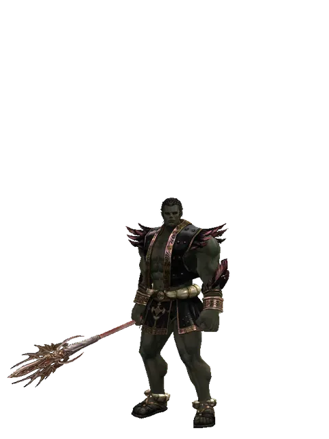 Arcana Mace on a male Orc fighter, front view