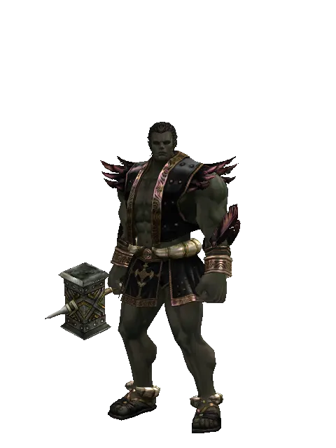 Big Hammer on a male Orc fighter, front view