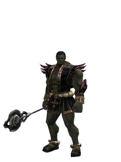 Bonebreaker on a male Orc fighter, front view