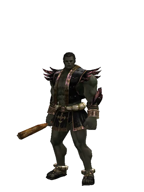 Club on a male Orc fighter, front view