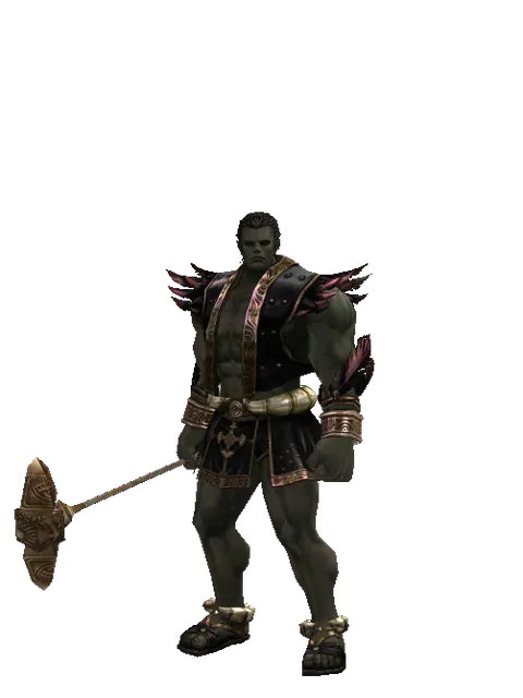 Doom Hammer on a male Orc fighter, front view