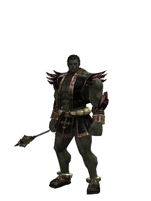 Dwarven Mace on a male Orc fighter, front view
