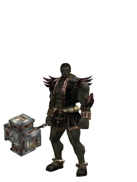 Dynasty Cudgel on a male Orc fighter, front view