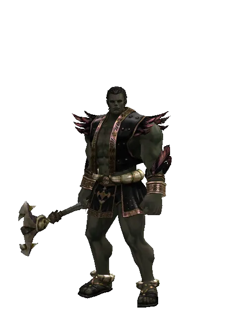 Elrokian Trap on a male Orc fighter, front view