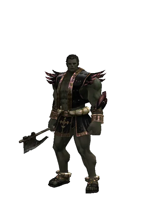 Hand Axe on a male Orc fighter, front view