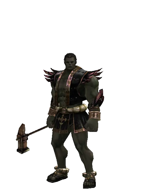 Improved Iron Hammer on a male Orc fighter, front view