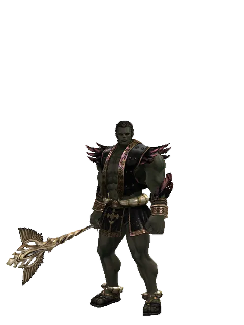 Infinity Rod on a male Orc fighter, front view