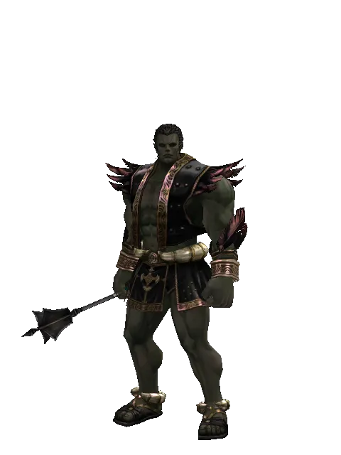 Mace of Judgment on a male Orc fighter, front view