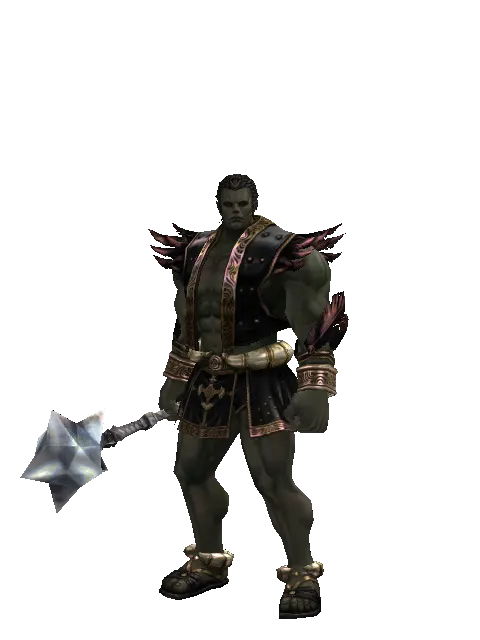 Meteor Shower on a male Orc fighter, front view