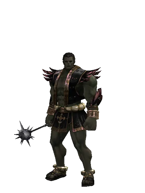 Morning Star on a male Orc fighter, front view