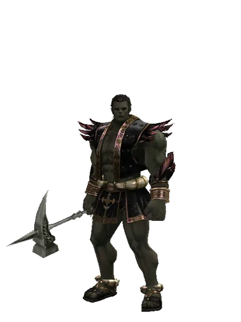 Scalpel on a male Orc fighter, front view