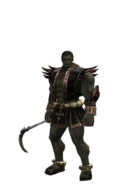 Sickle on a male Orc fighter, front view