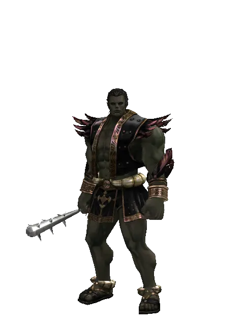 Skull Breaker on a male Orc fighter, front view