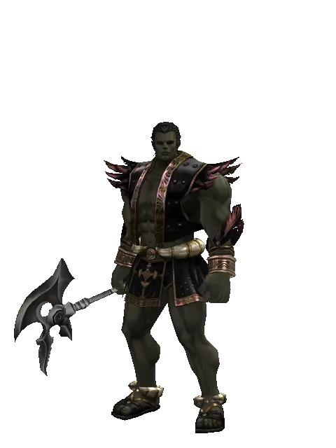 Skull Graver on a male Orc fighter, front view