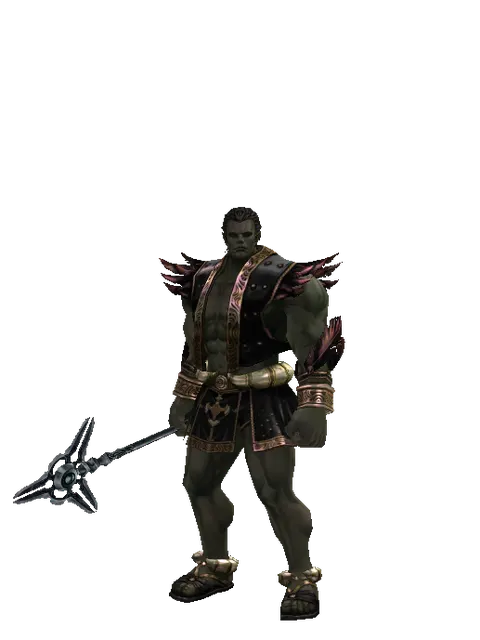 Stick of Eternity on a male Orc fighter, front view