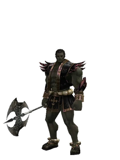 Tarbar on a male Orc fighter, front view