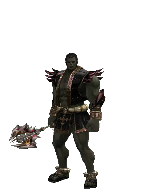 Vesper Blunt on a male Orc fighter, front view