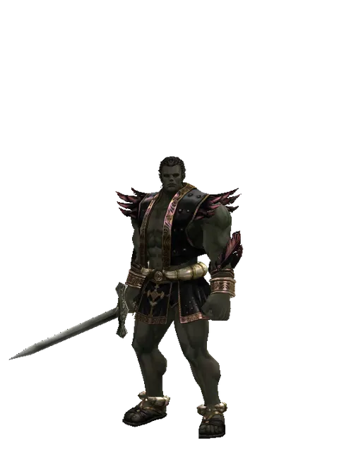Artisan's Sword on a male Orc fighter, front view