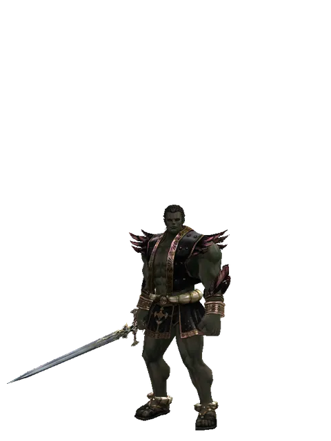 Dark Legion's Edge on a male Orc fighter, front view