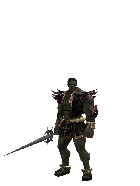 Ecliptic Sword on a male Orc fighter, front view
