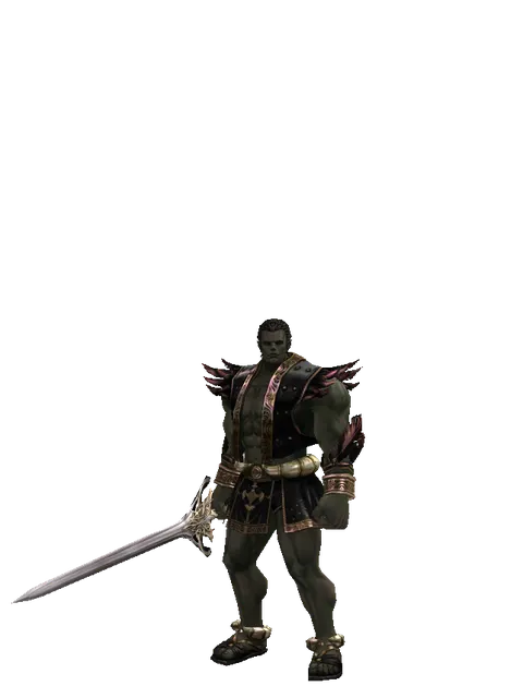 Infinity Blade on a male Orc fighter, front view