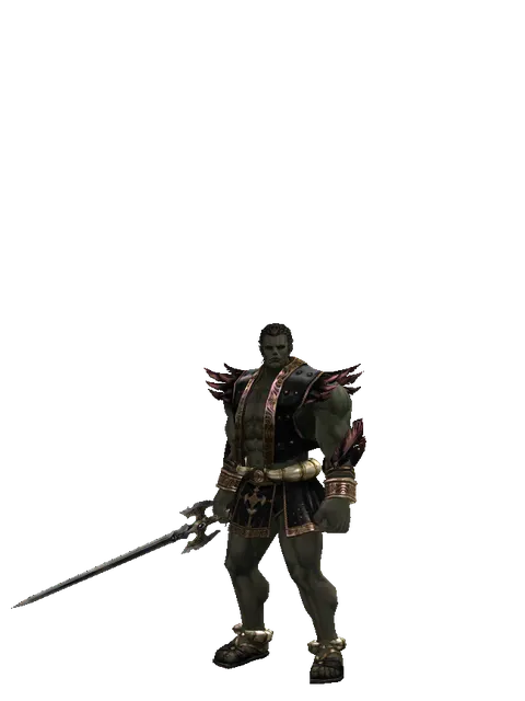 Keshanberk on a male Orc fighter, front view