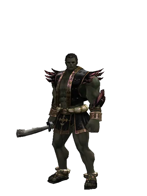 Orcish Sword on a male Orc fighter, front view