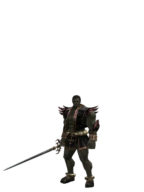 Raid Sword on a male Orc fighter, front view