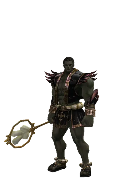 Scissors Stick - 30-day limited period on a male Orc fighter, front view