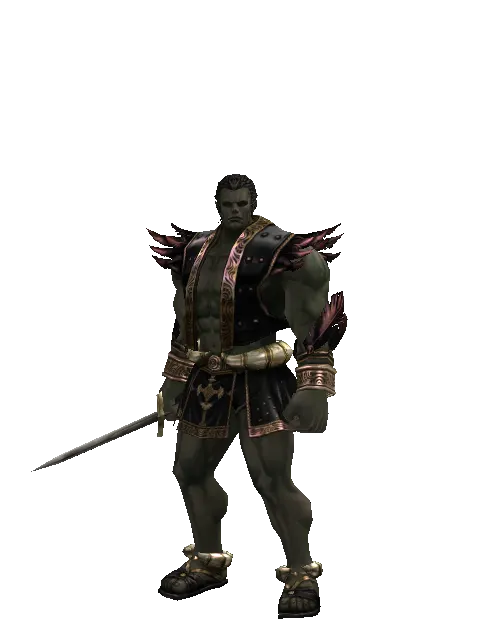 Short Sword on a male Orc fighter, front view
