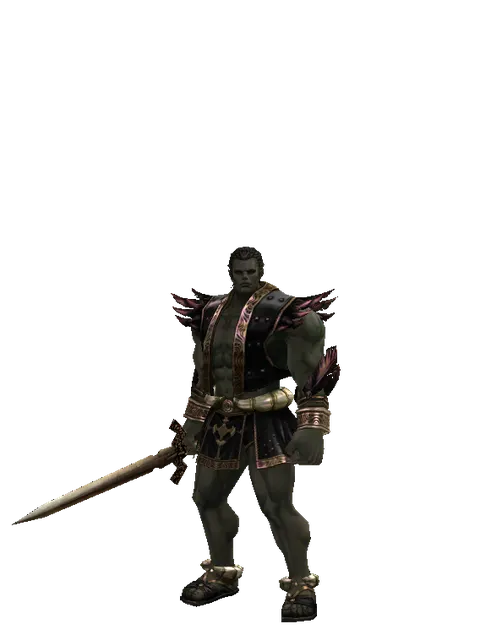 Spinebone Sword on a male Orc fighter, front view
