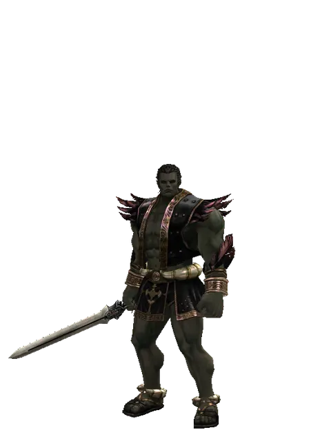 Spirit Sword on a male Orc fighter, front view