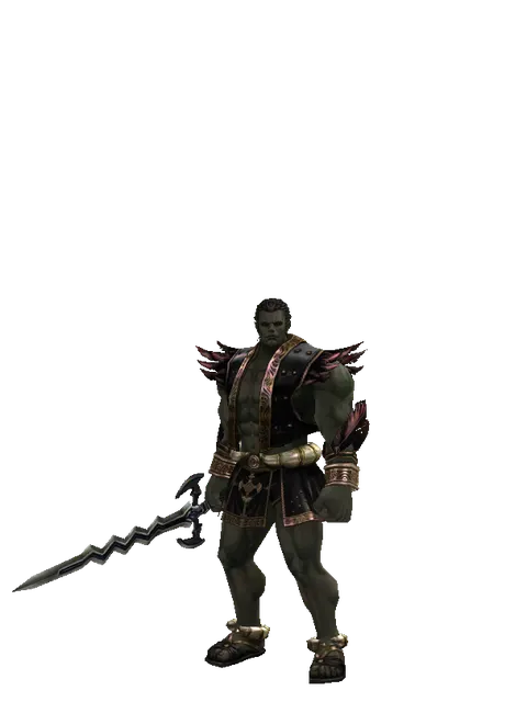 Stormbringer on a male Orc fighter, front view