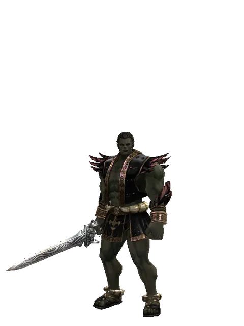 Tallum Blade on a male Orc fighter, front view