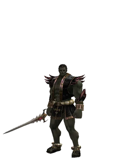 Vesper Mage Sword on a male Orc fighter, front view