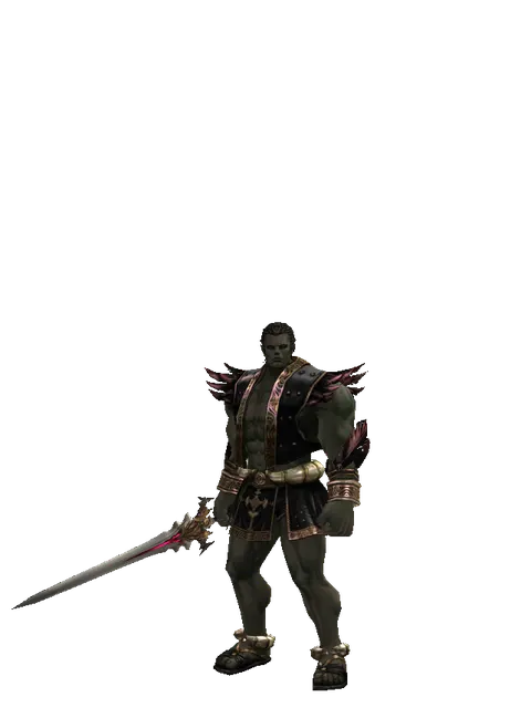 Vesper Sword on a male Orc fighter, front view