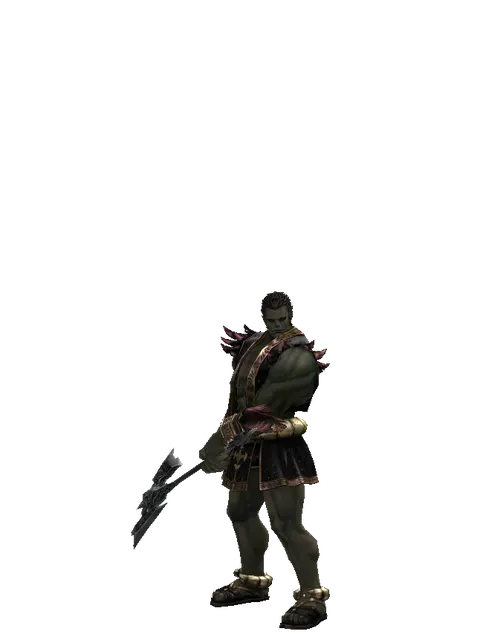 Doom Crusher on a male Orc fighter, front view