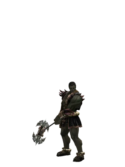 Dynasty Crusher on a male Orc fighter, front view