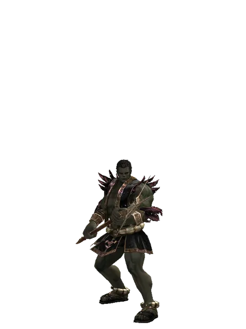 Imperial Staff on a male Orc fighter, front view