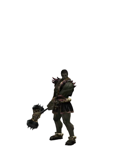 Infinity Crusher on a male Orc fighter, front view