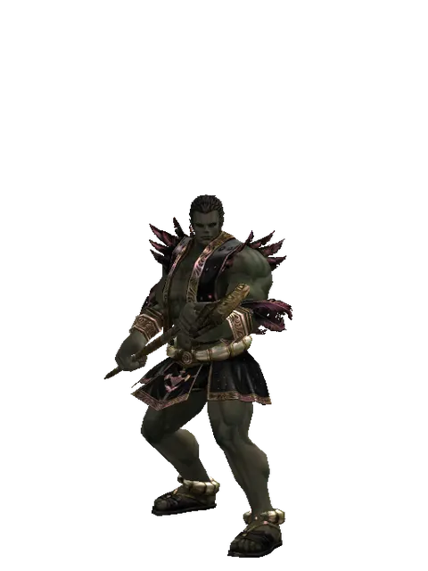 Journeyman's Staff on a male Orc fighter, front view